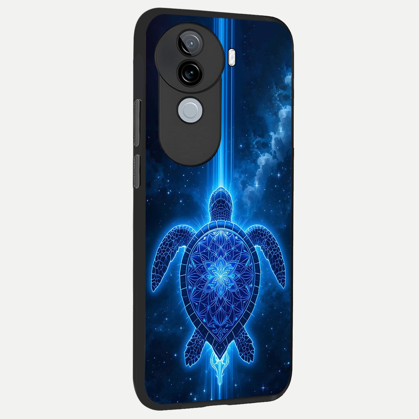  Blue Galaxy Turtle back cover for iQOO Z9s slim fit glass case with vibrant aesthetic design