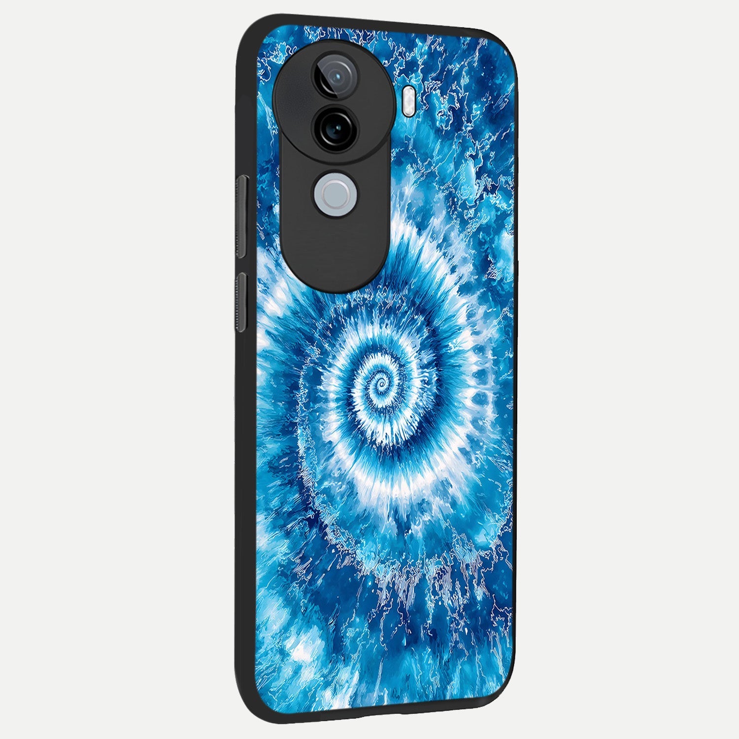  Blue Galaxy Wave back cover for iQOO Z9s slim fit glass case with vibrant aesthetic design