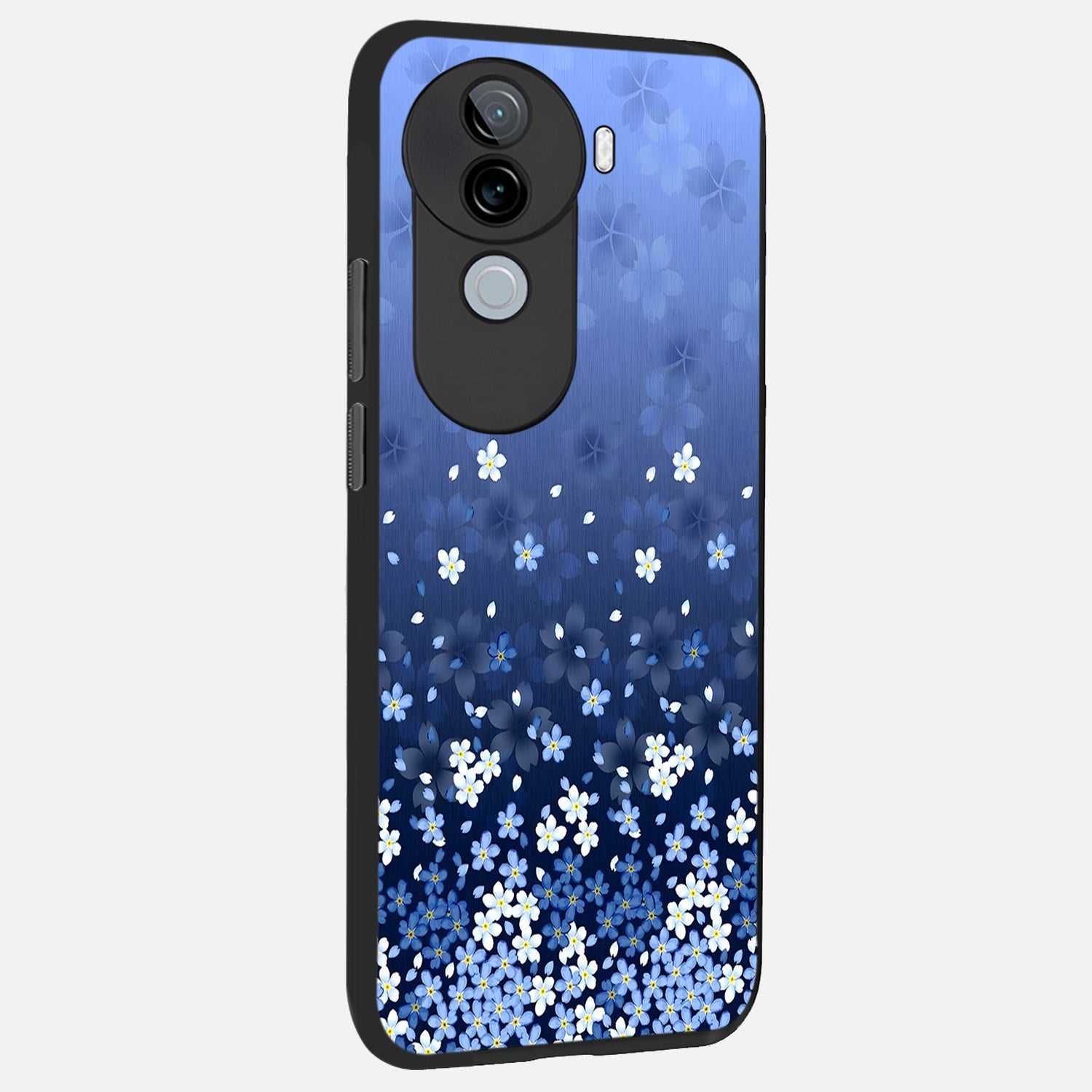  Blue Starry back cover for iQOO Z9s slim fit glass case with vibrant aesthetic design