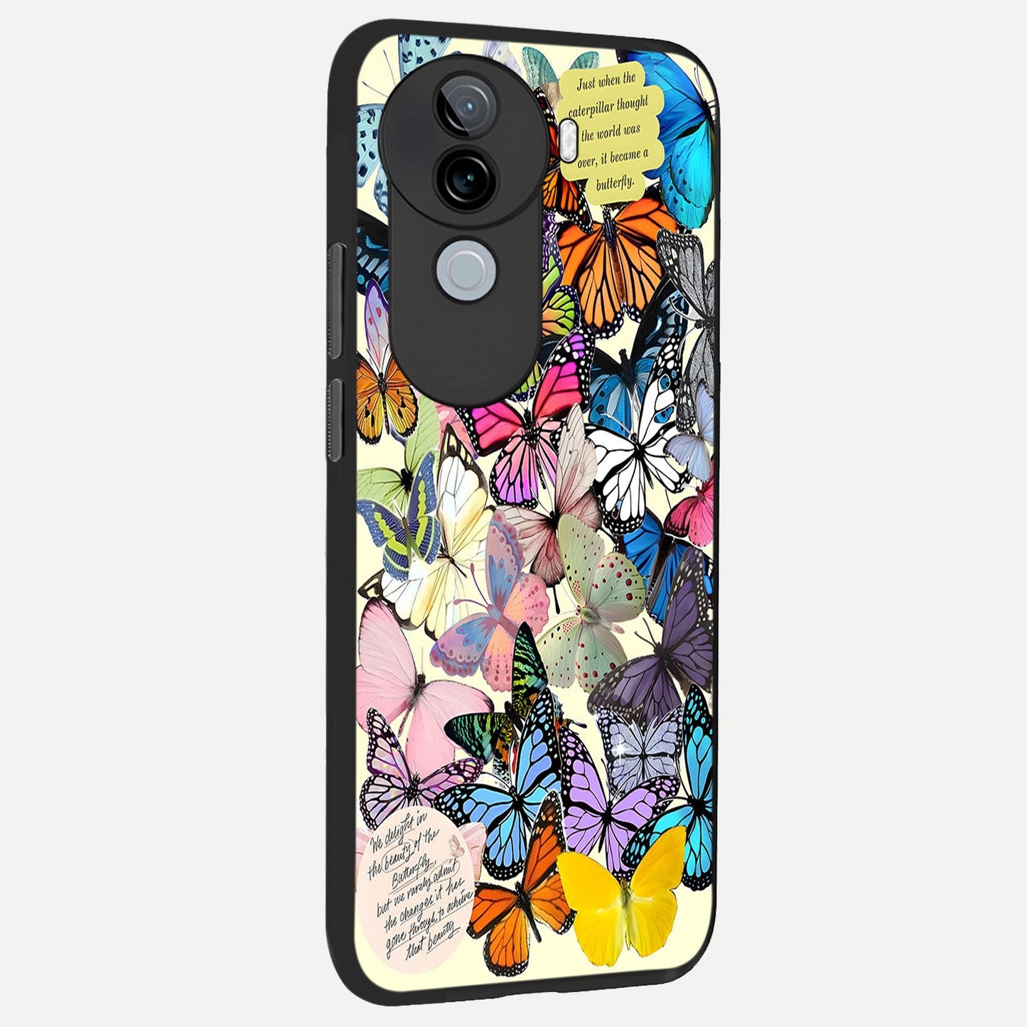  Butterflies Petal Dream back cover for iQOO Z9s slim fit glass case with vibrant aesthetic design