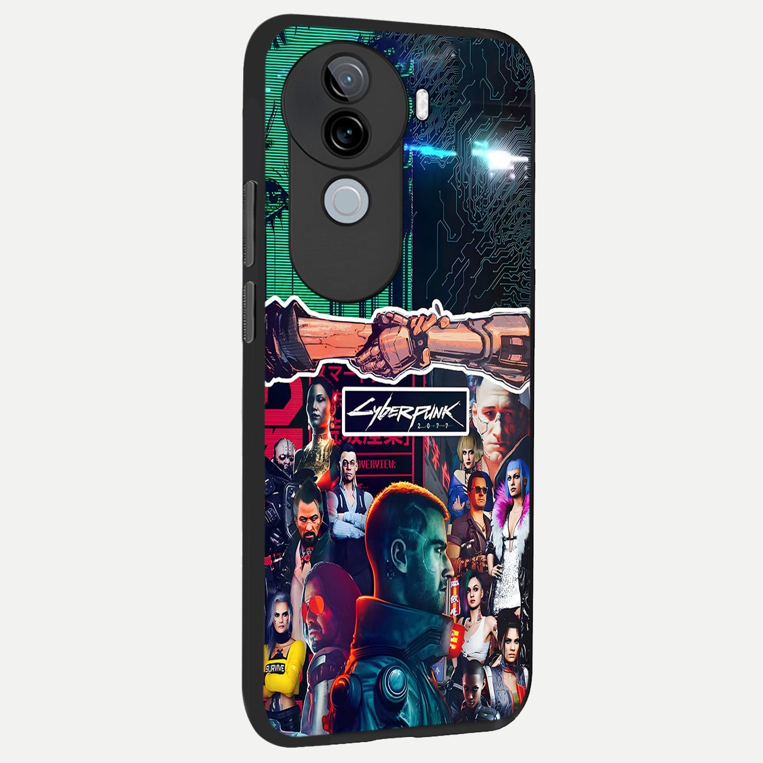  CYBERPUNK Legacy back cover for iQOO Z9s slim fit glass case with vibrant aesthetic design