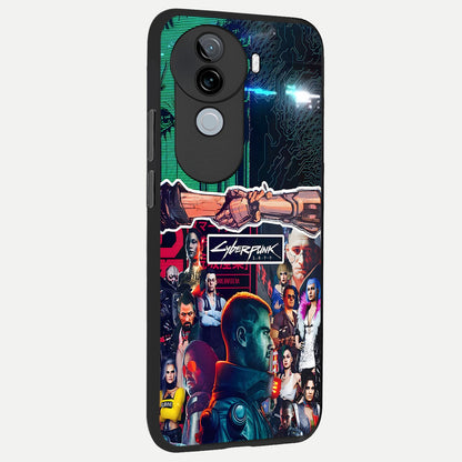  CYBERPUNK Legacy back cover for iQOO Z9s slim fit glass case with vibrant aesthetic design