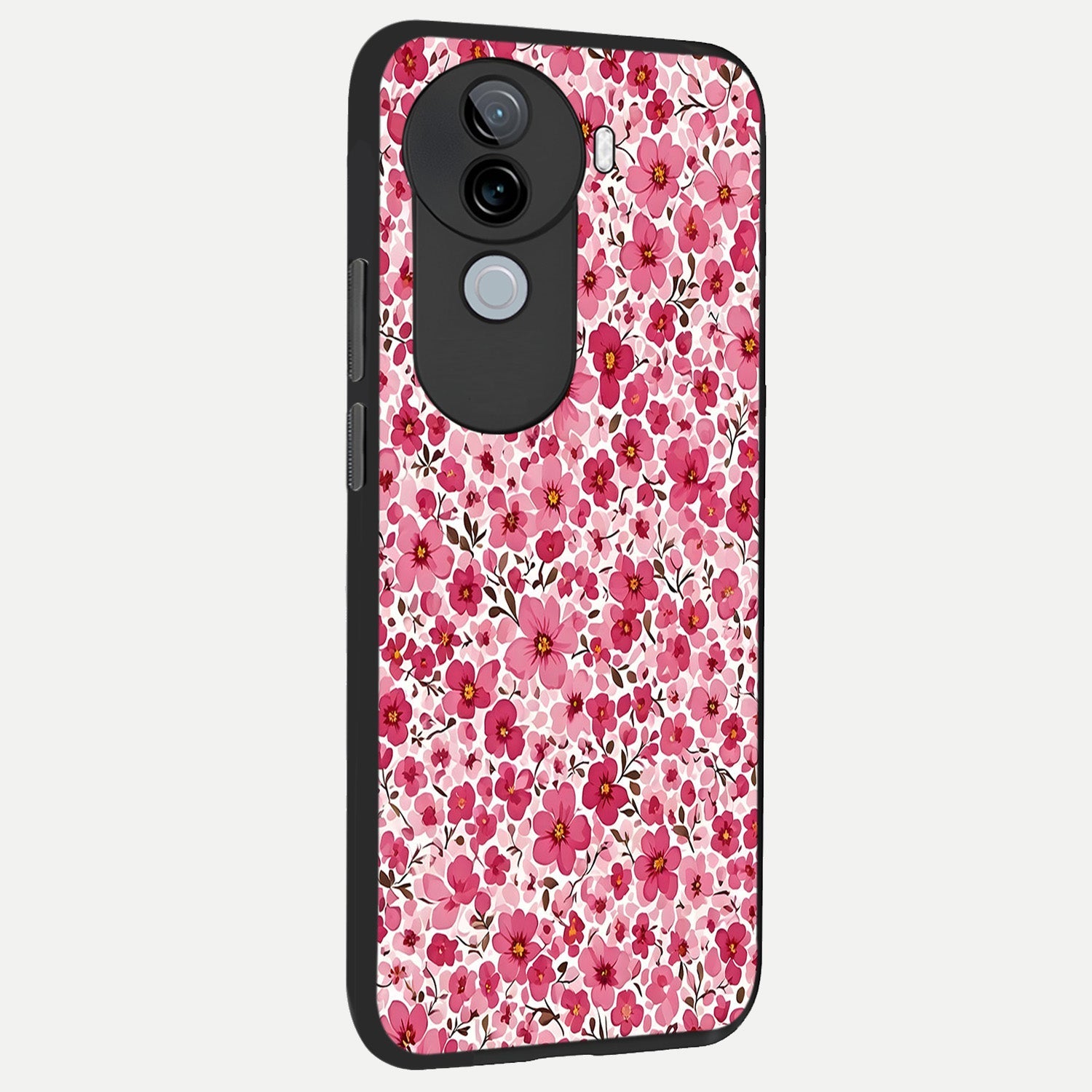  Cherry Blossom Charm back cover for iQOO Z9s slim fit glass case with vibrant aesthetic design