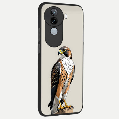  Clever Eagle back cover for iQOO Z9s slim fit glass case with vibrant aesthetic design