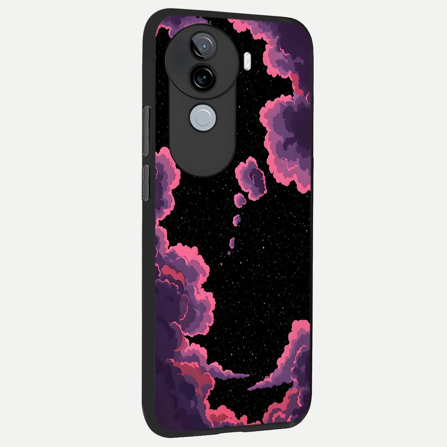  Cosmic Cloud Journey back cover for iQOO Z9s slim fit glass case with vibrant aesthetic design