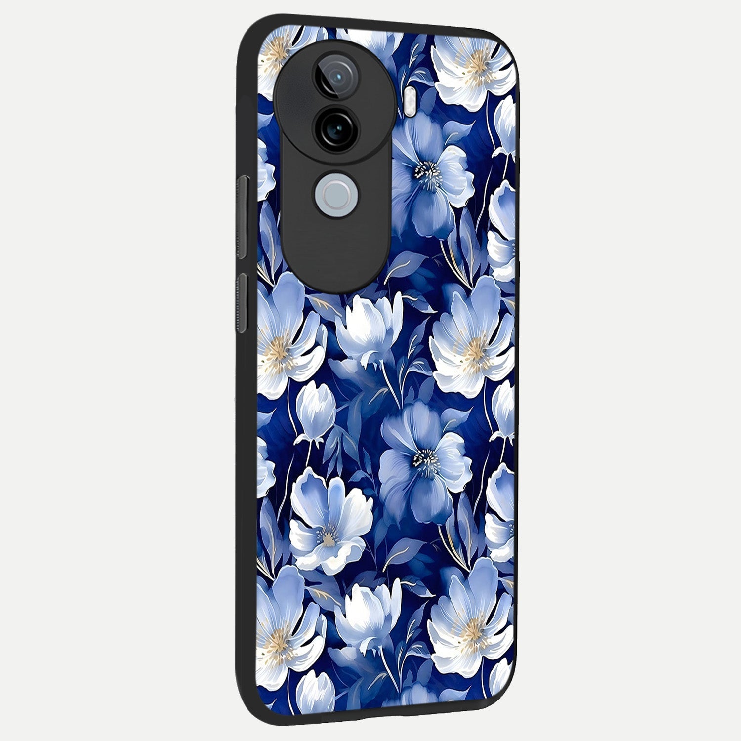  Cute Floral Patterns back cover for iQOO Z9s slim fit glass case with vibrant aesthetic design