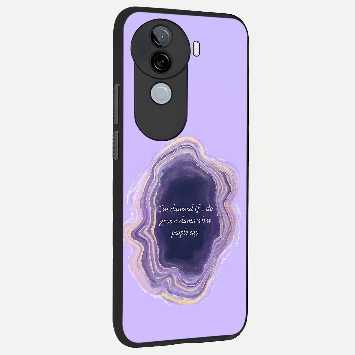  Damned People Quote back cover for iQOO Z9s slim fit glass case with vibrant aesthetic design