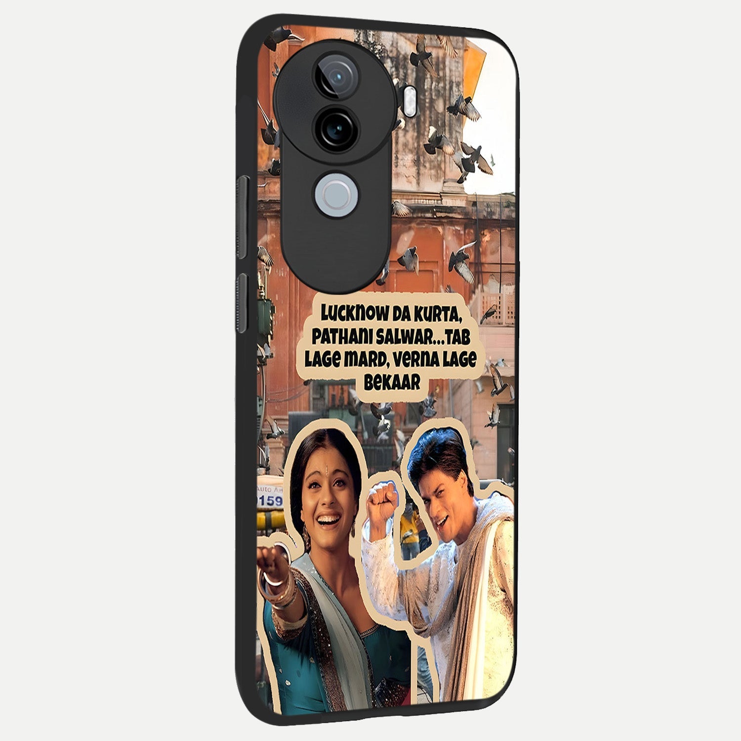  Desi Retro Vibes back cover for iQOO Z9s slim fit glass case with vibrant aesthetic design
