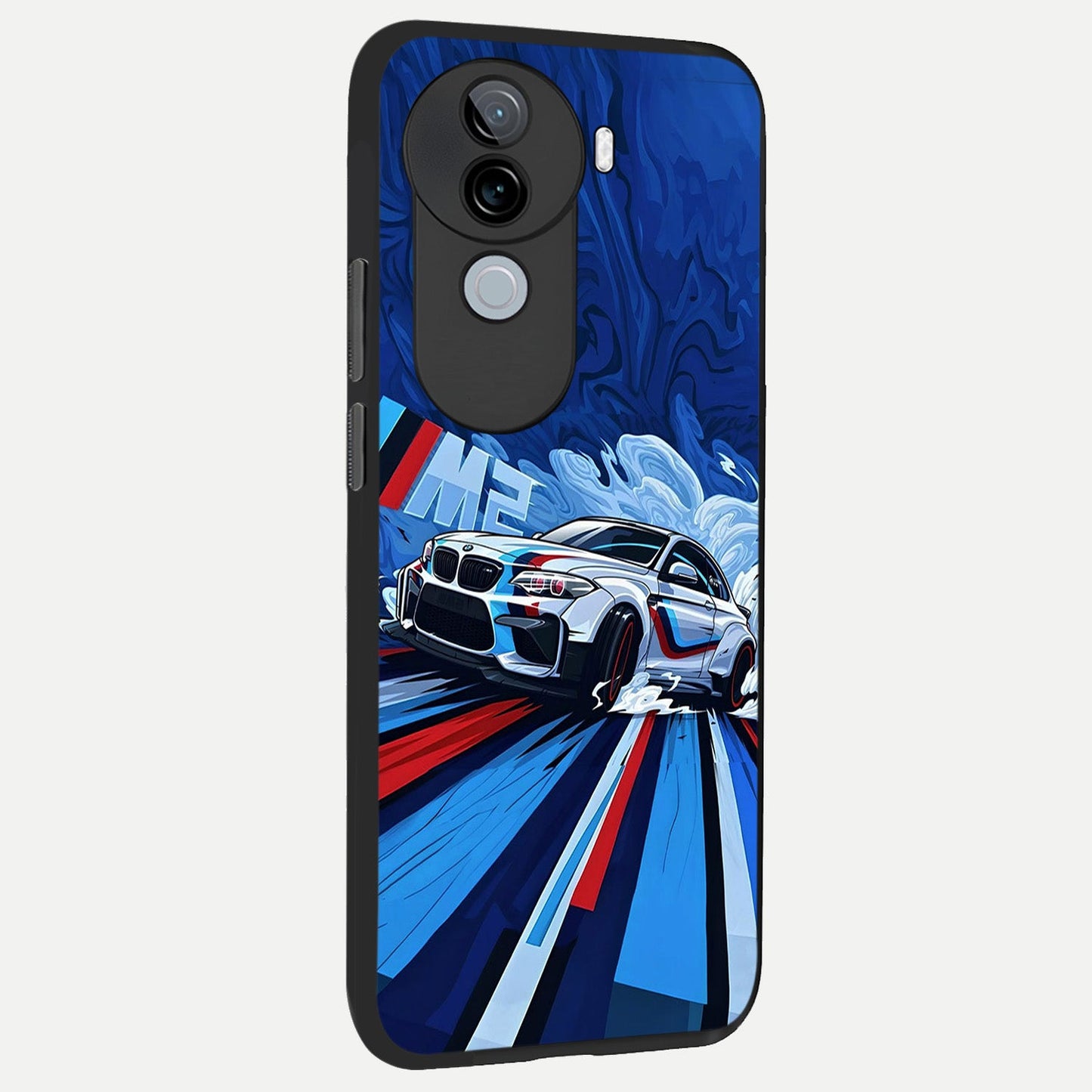  Drift Power Rush back cover for iQOO Z9s slim fit glass case with vibrant aesthetic design