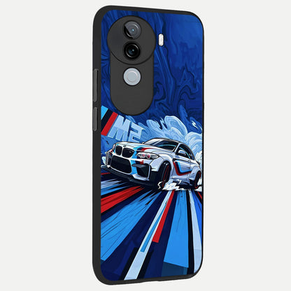  Drift Power Rush back cover for iQOO Z9s slim fit glass case with vibrant aesthetic design