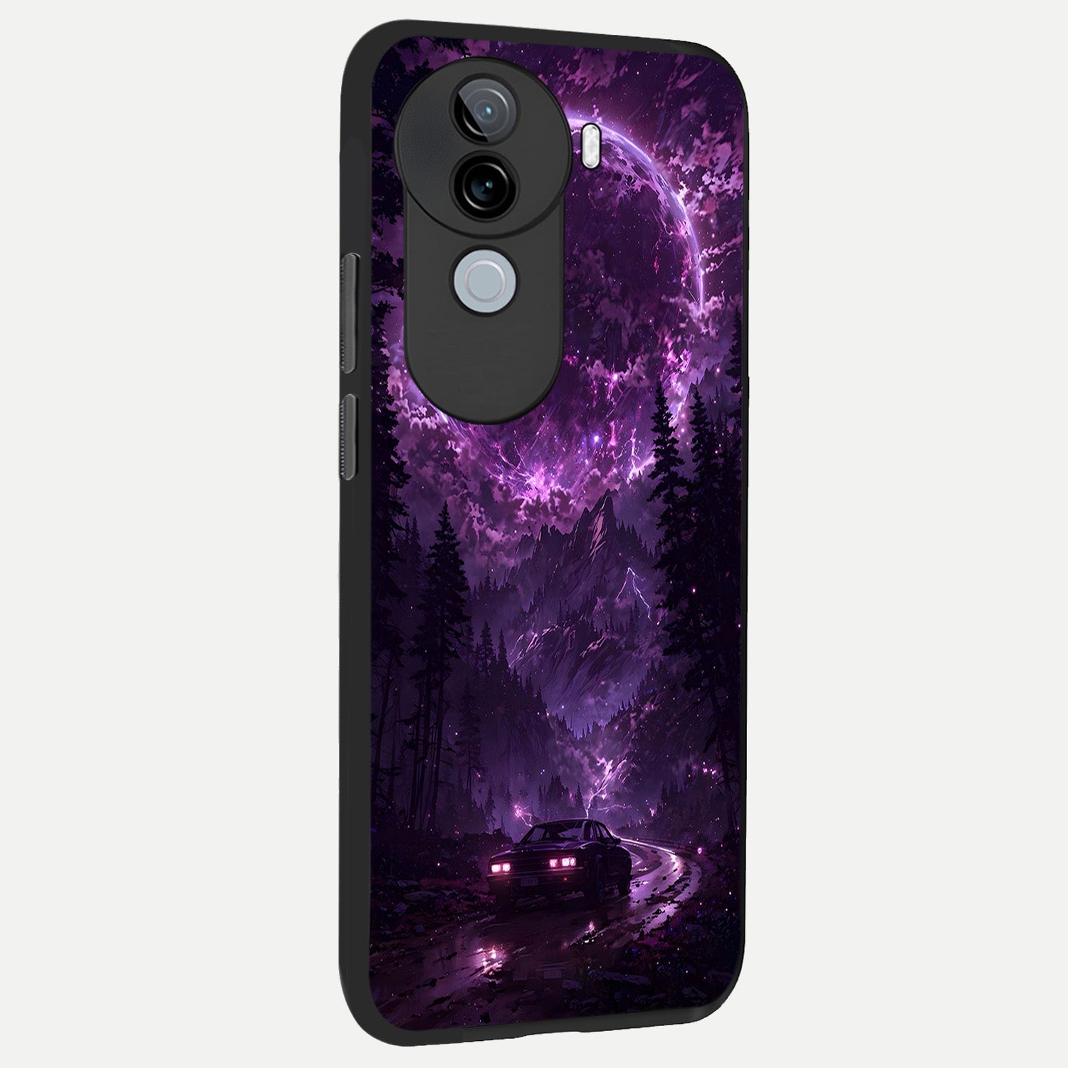  Eternal Cosmic Drive back cover for iQOO Z9s slim fit glass case with vibrant aesthetic design