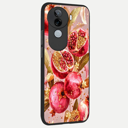  Golden Bloom Glow back cover for iQOO Z9s slim fit glass case with vibrant aesthetic design