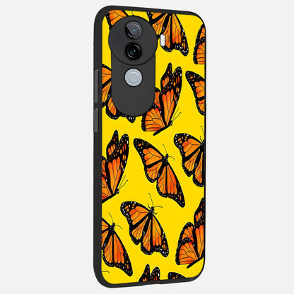  Golden Wing Flight back cover for iQOO Z9s slim fit glass case with vibrant aesthetic design