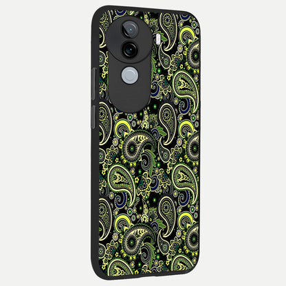  Green Lemon back cover for iQOO Z9s slim fit glass case with vibrant aesthetic design