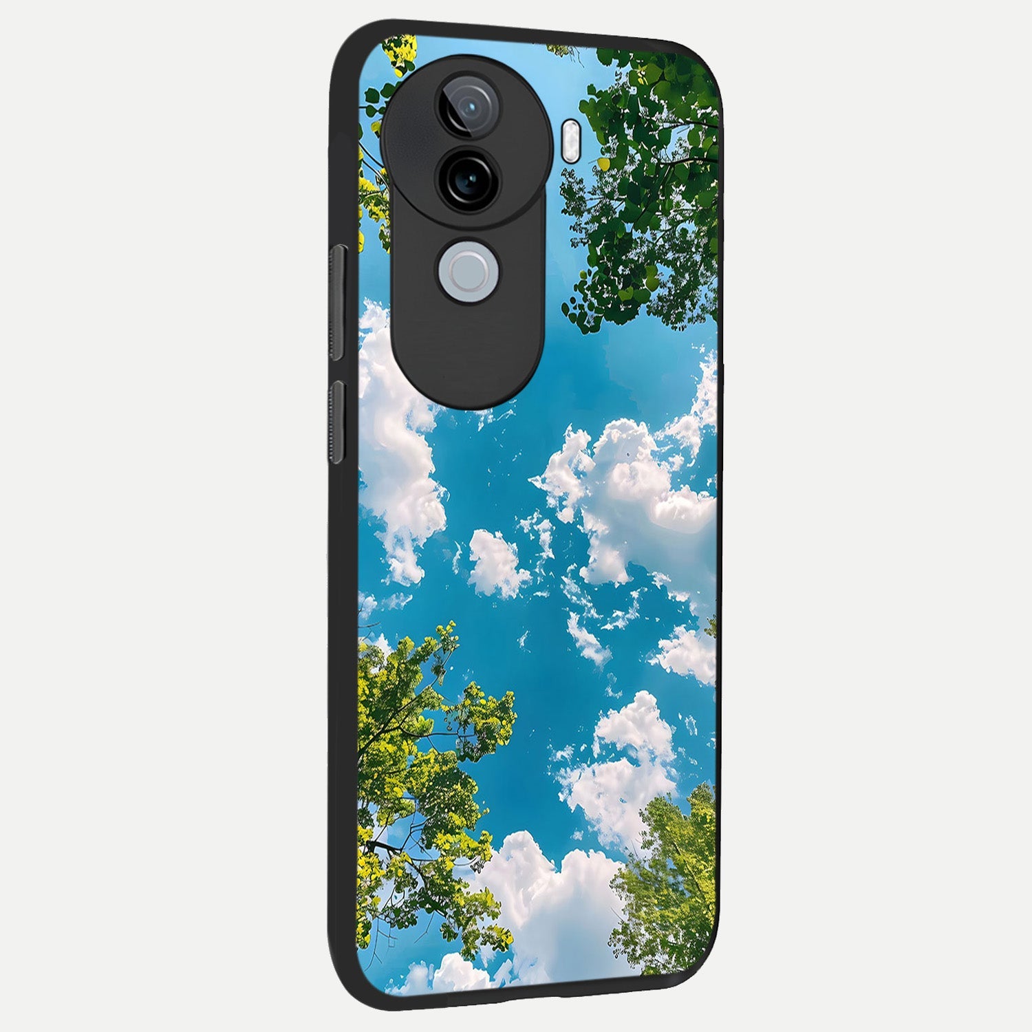  Green Moon Energy back cover for iQOO Z9s slim fit glass case with vibrant aesthetic design