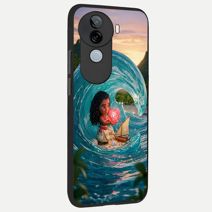  Heart of Ocean back cover for iQOO Z9s slim fit glass case with vibrant aesthetic design