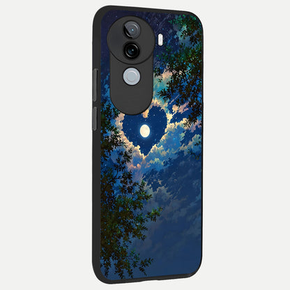  Heart With Moon Sky back cover for iQOO Z9s slim fit glass case with vibrant aesthetic design
