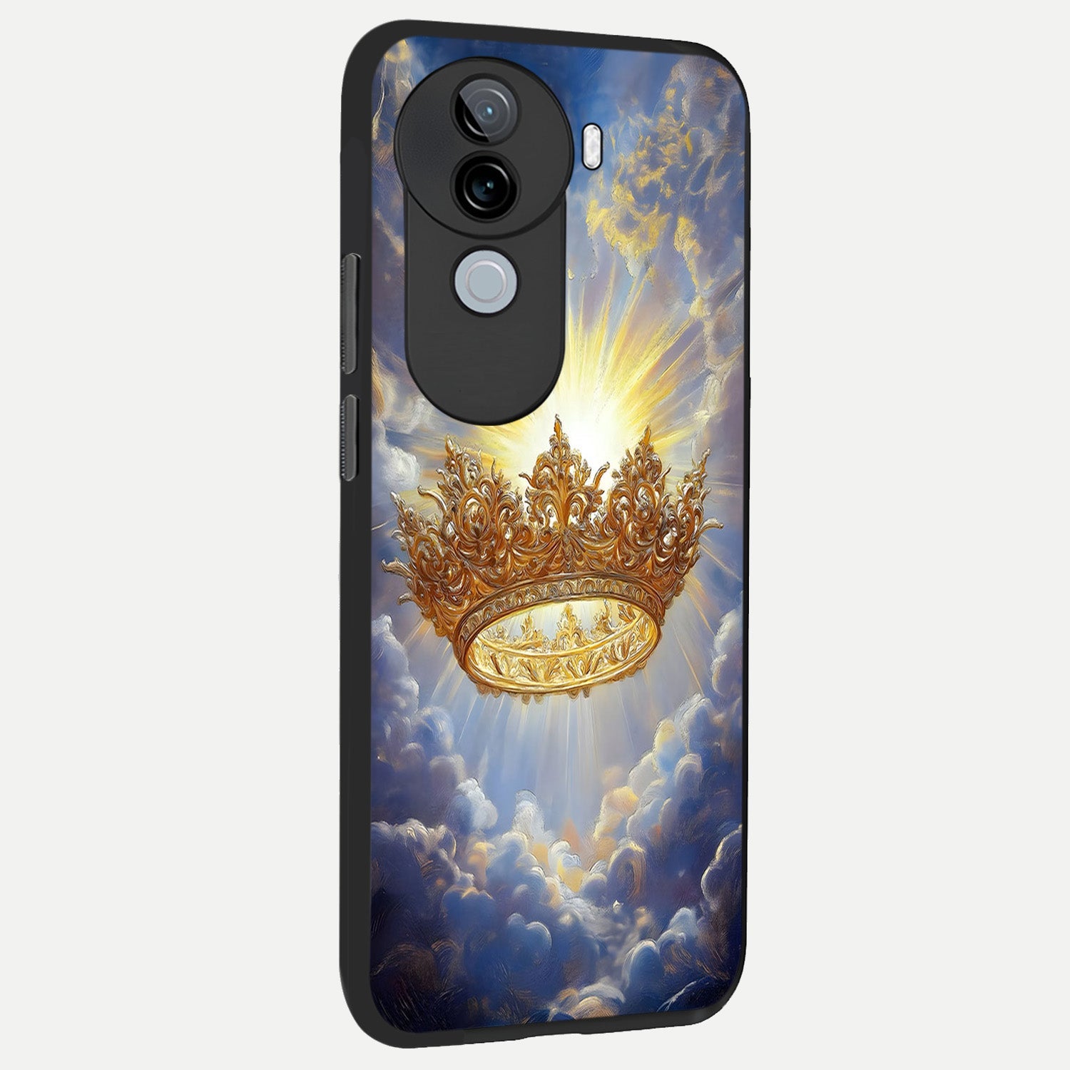  Heavenly Crown Light back cover for iQOO Z9s slim fit glass case with vibrant aesthetic design