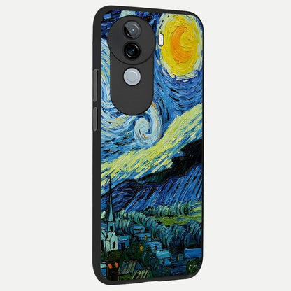  Inspired Van Gogh Art back cover for iQOO Z9s slim fit glass case with vibrant aesthetic design