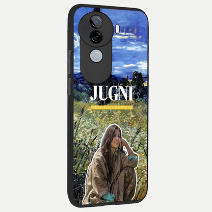  Jugni Soul Vibes back cover for iQOO Z9s slim fit glass case with vibrant aesthetic design