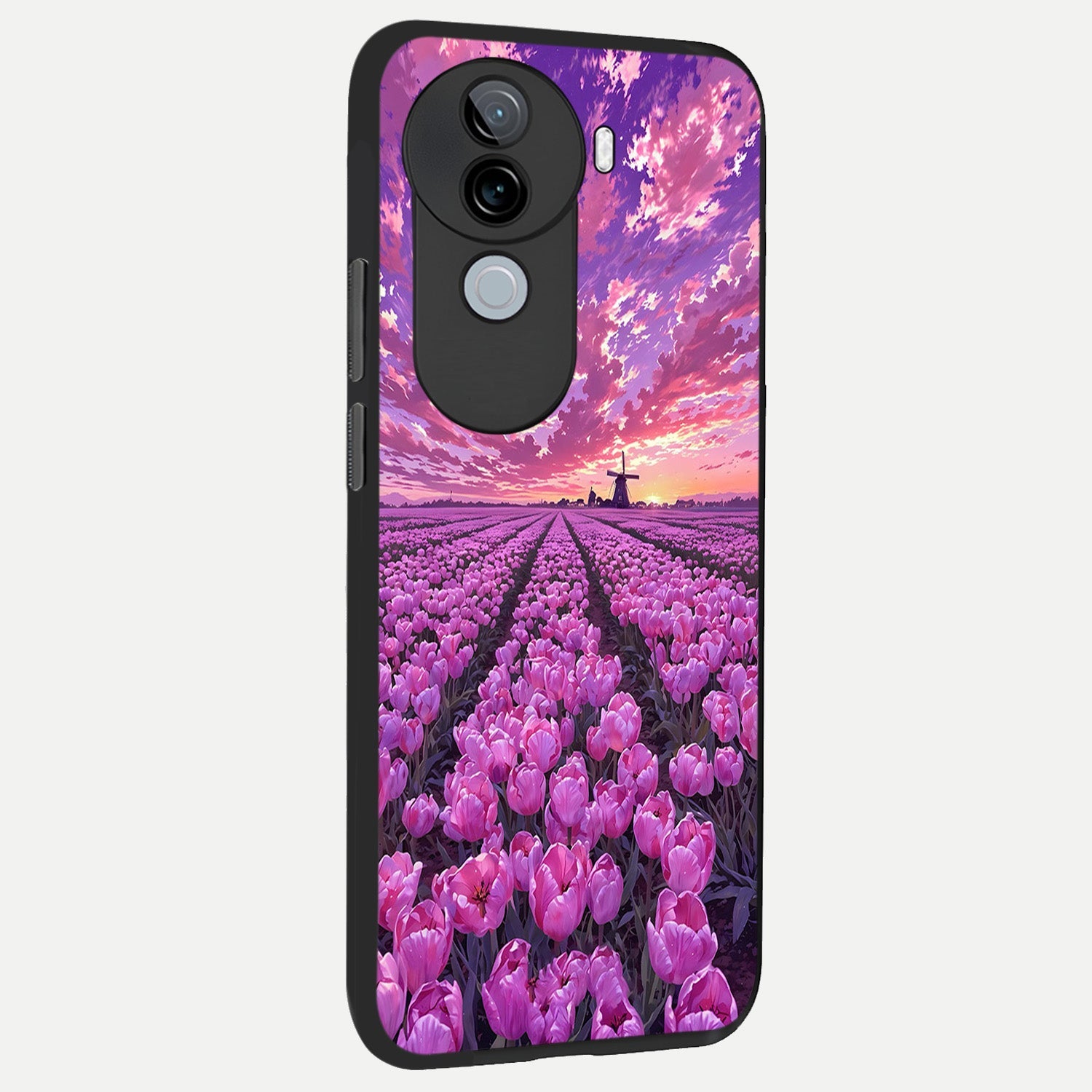  Lavender Dream Skies back cover for iQOO Z9s slim fit glass case with vibrant aesthetic design