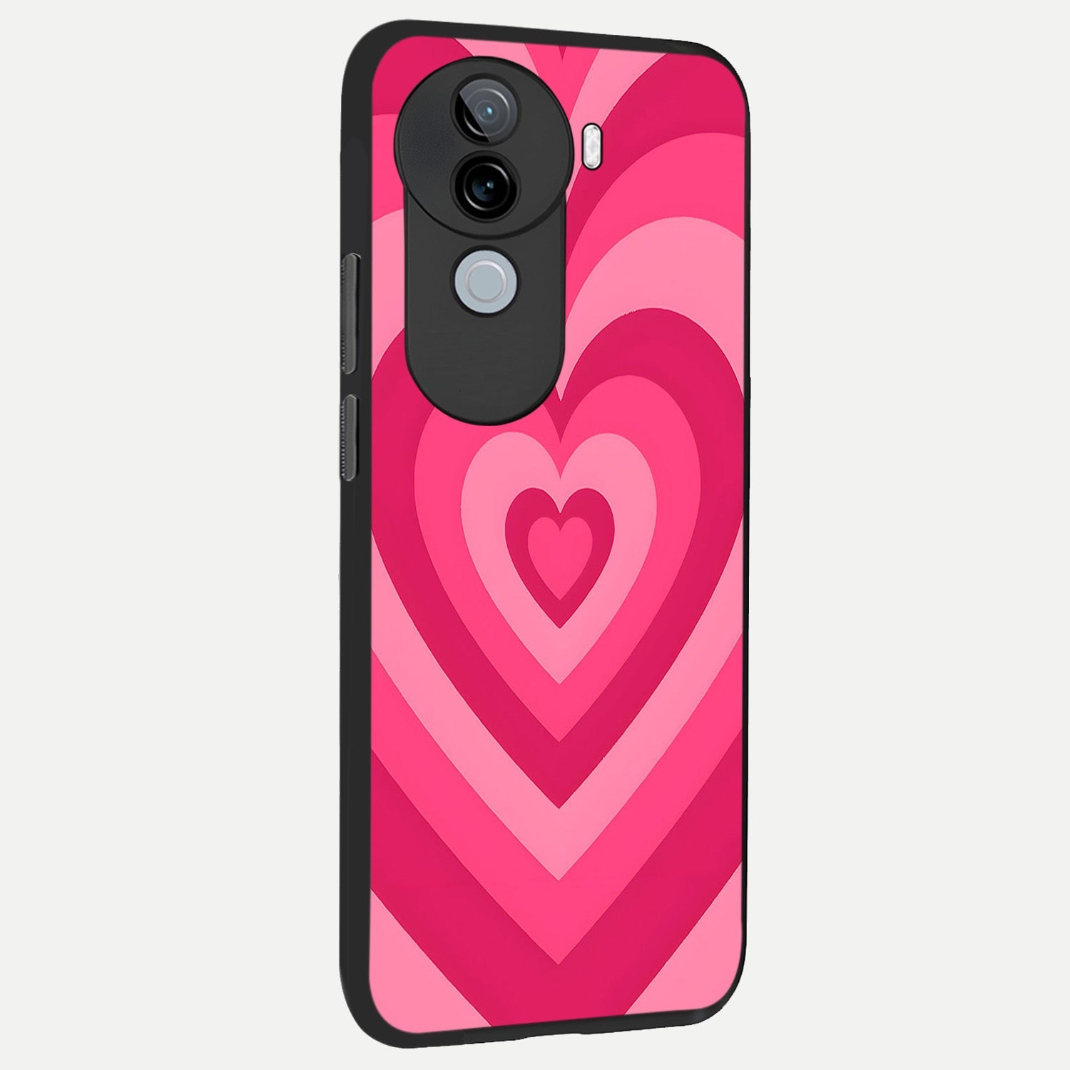  Layered Love Hearts back cover for iQOO Z9s slim fit glass case with vibrant aesthetic design