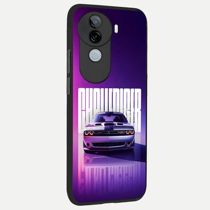  Midnight Muscle Ride back cover for iQOO Z9s slim fit glass case with vibrant aesthetic design