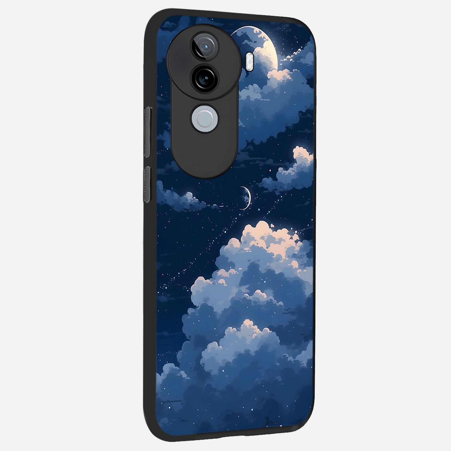  Moon Dream Haze back cover for iQOO Z9s slim fit glass case with vibrant aesthetic design