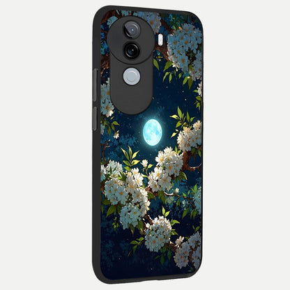  Moonlit Blossom Dream back cover for iQOO Z9s slim fit glass case with vibrant aesthetic design