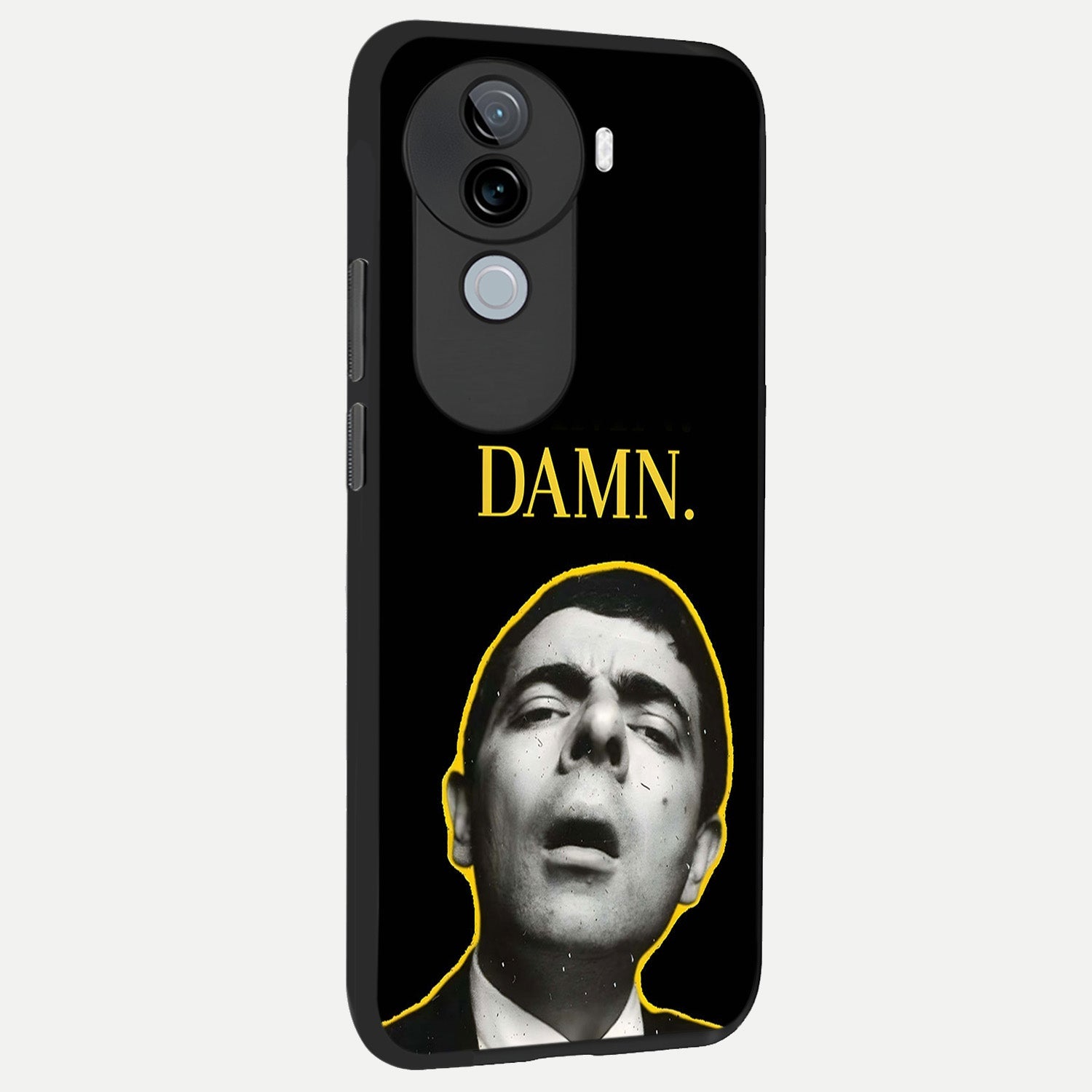 Mr Bean Damn back cover for iQOO Z9s slim fit glass case with vibrant aesthetic design
