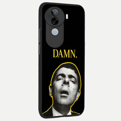  Mr Bean Damn back cover for iQOO Z9s slim fit glass case with vibrant aesthetic design