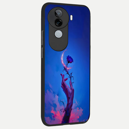  Mystic Hand back cover for iQOO Z9s slim fit glass case with vibrant aesthetic design