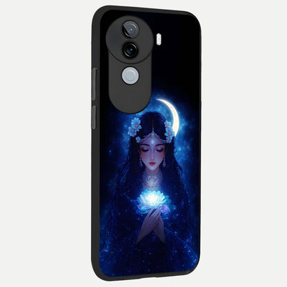  Mystic Moon Queen back cover for iQOO Z9s slim fit glass case with vibrant aesthetic design