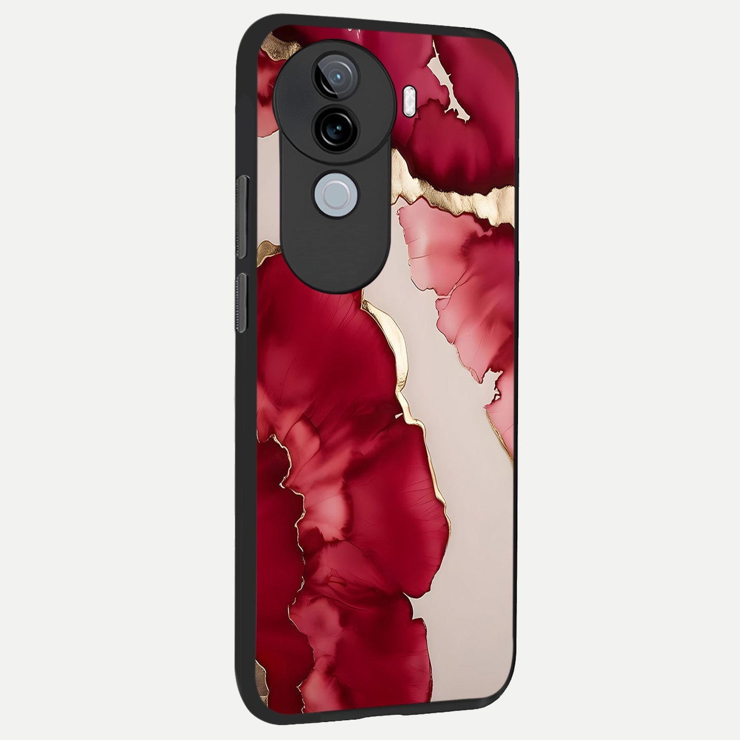  Pink And White Marble back cover for iQOO Z9s slim fit glass case with vibrant aesthetic design