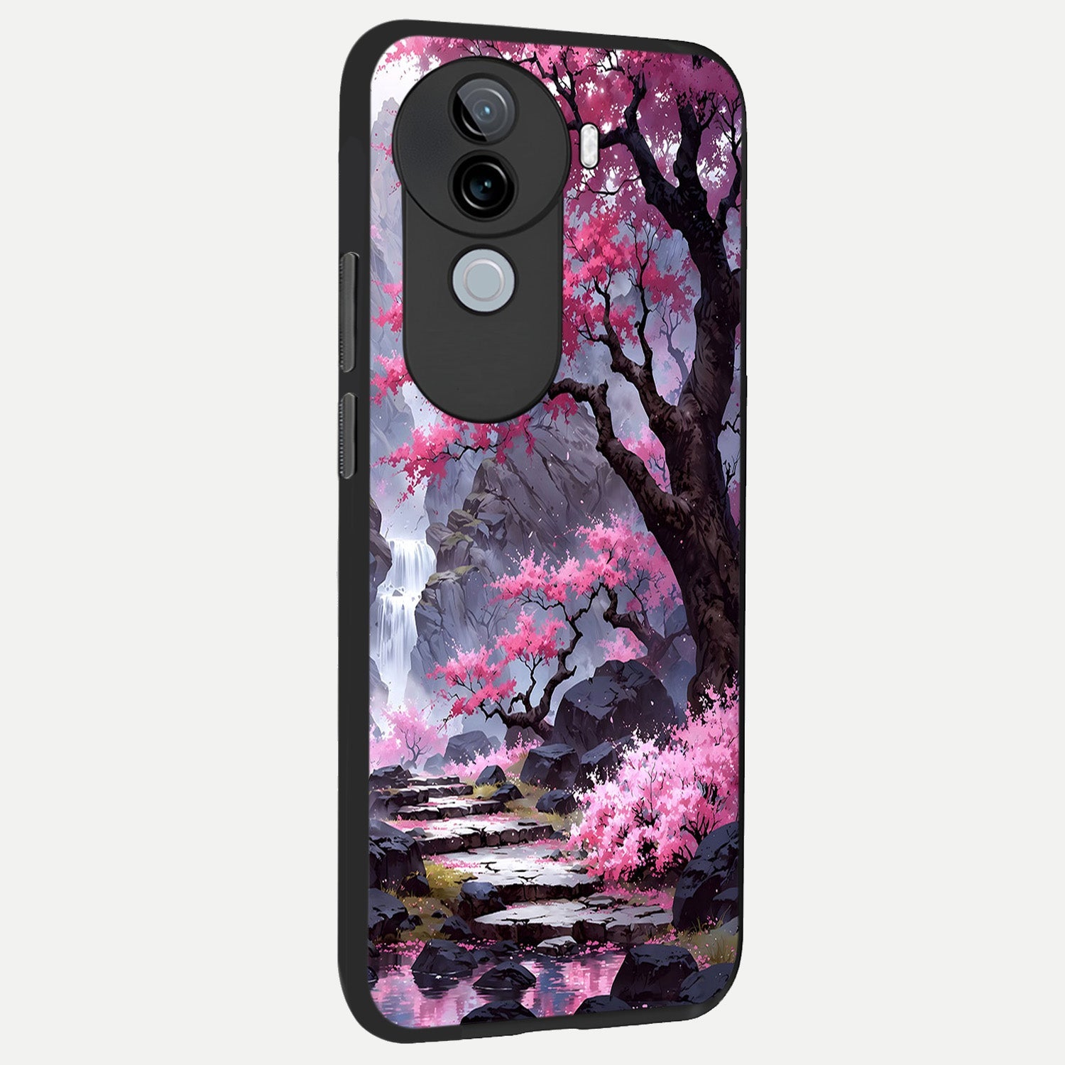  Pink Sunflower Glow back cover for iQOO Z9s slim fit glass case with vibrant aesthetic design