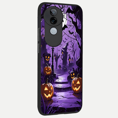  Pumpkin Patch Halloween back cover for iQOO Z9s slim fit glass case with vibrant aesthetic design