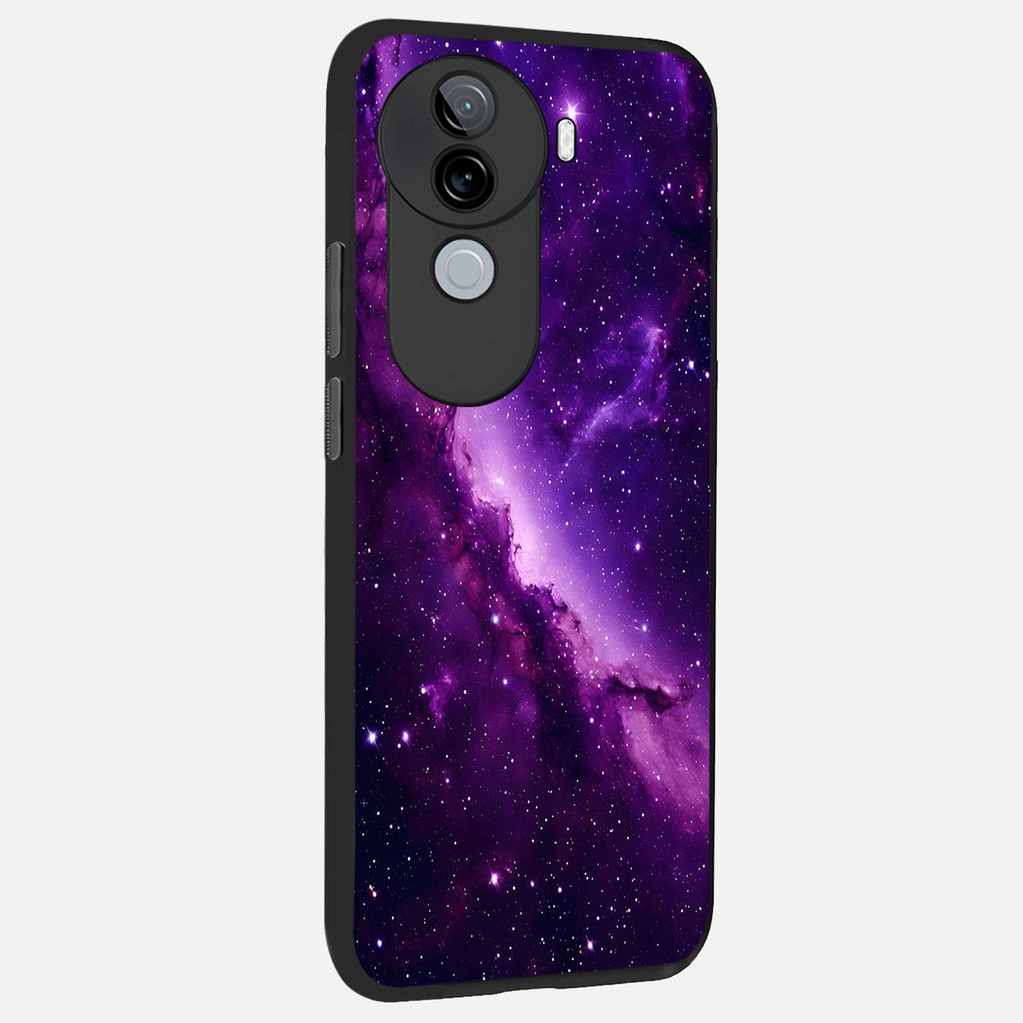  Purple Shade Sky back cover for iQOO Z9s slim fit glass case with vibrant aesthetic design