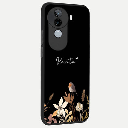  Quiet Garden Tune Custom Name back cover for iQOO Z9s slim fit glass case with vibrant aesthetic design