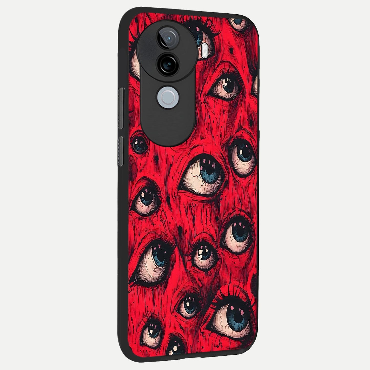  Red Eyes Pattern back cover for iQOO Z9s slim fit glass case with vibrant aesthetic design