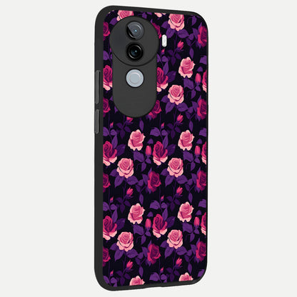  Rose Garden Twilight back cover for iQOO Z9s slim fit glass case with vibrant aesthetic design