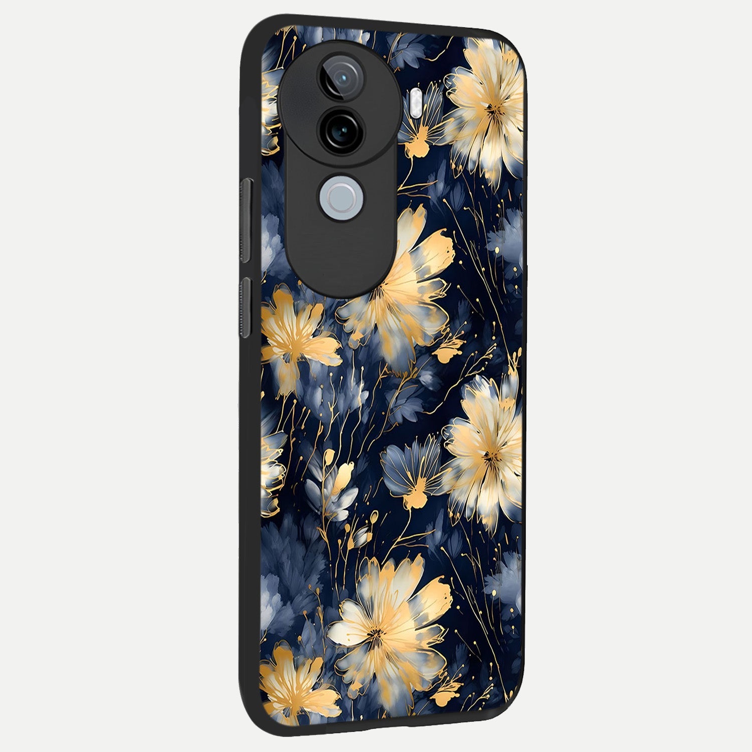  Royal Petal Dream back cover for iQOO Z9s slim fit glass case with vibrant aesthetic design