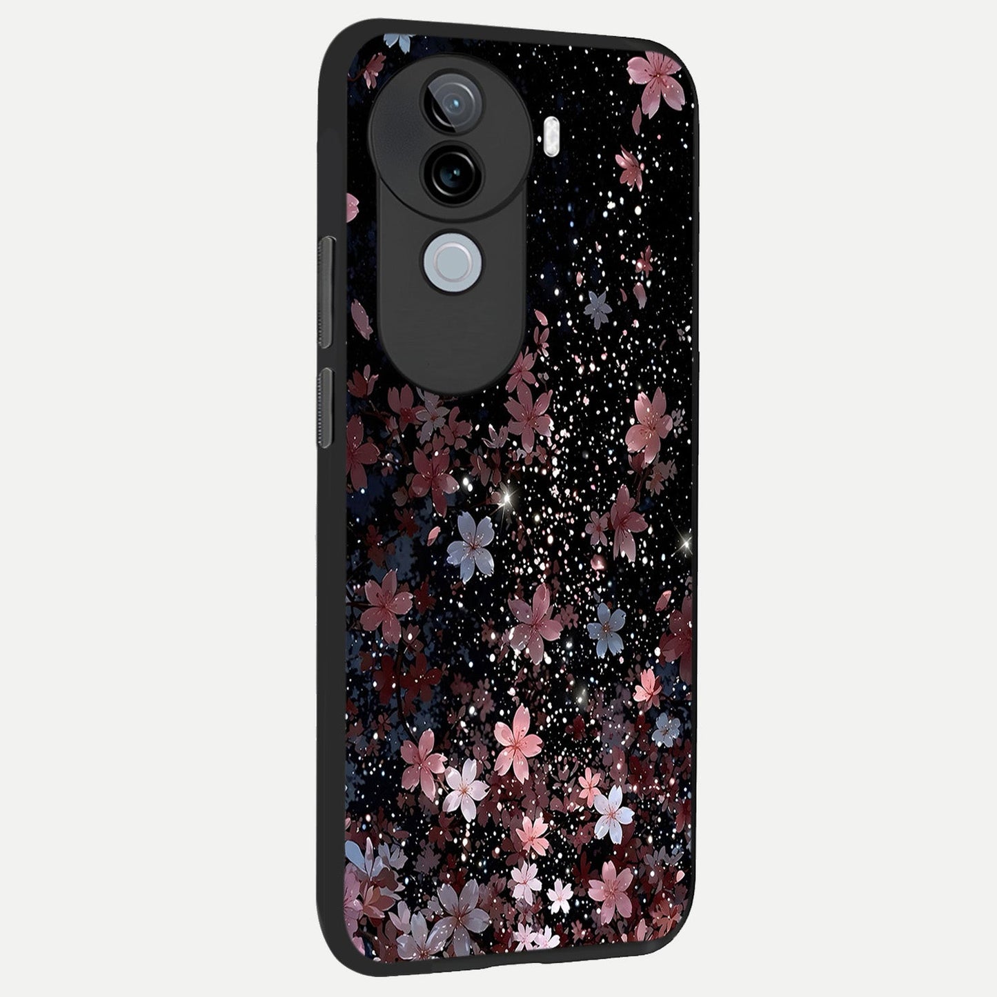  Starlit Flower Dreams back cover for iQOO Z9s slim fit glass case with vibrant aesthetic design