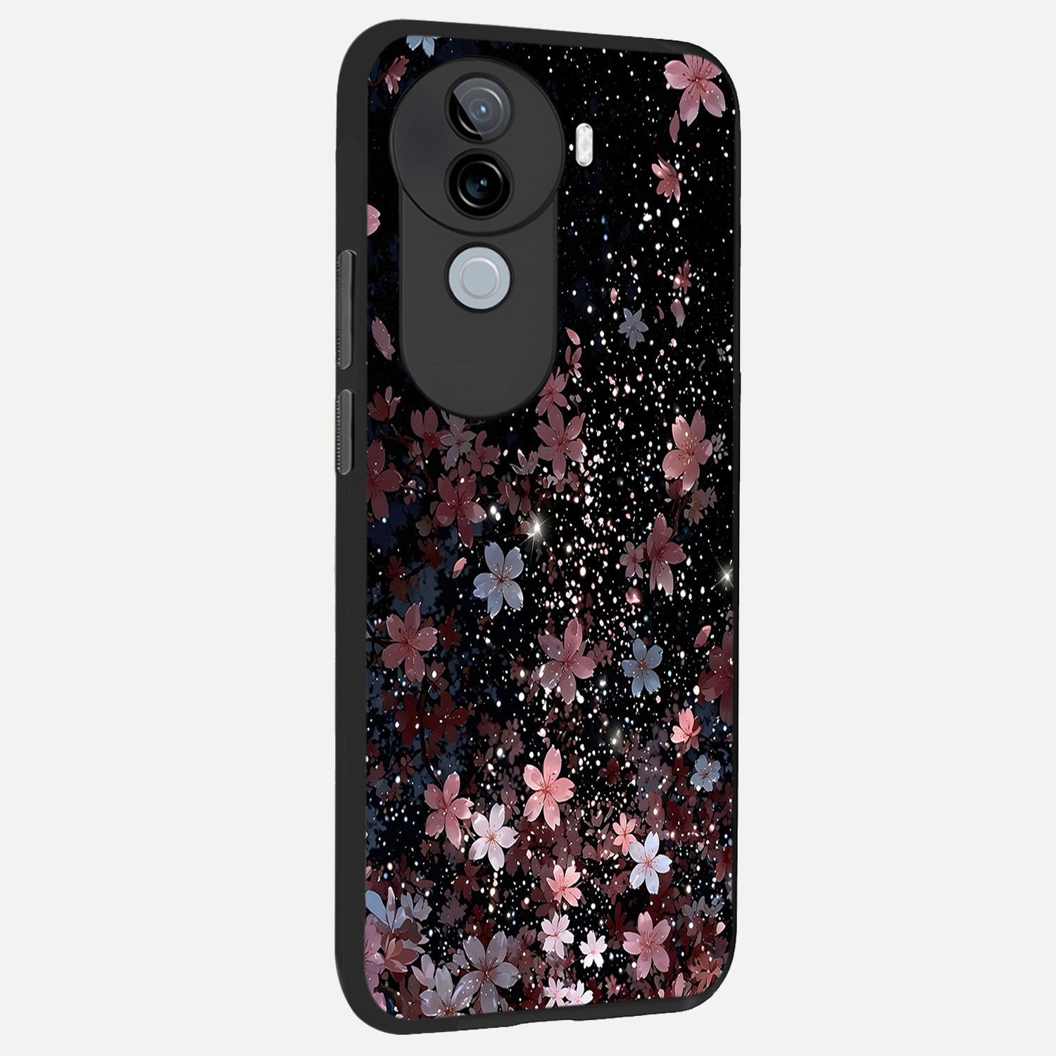  Starlit Flower Dreams back cover for iQOO Z9s slim fit glass case with vibrant aesthetic design