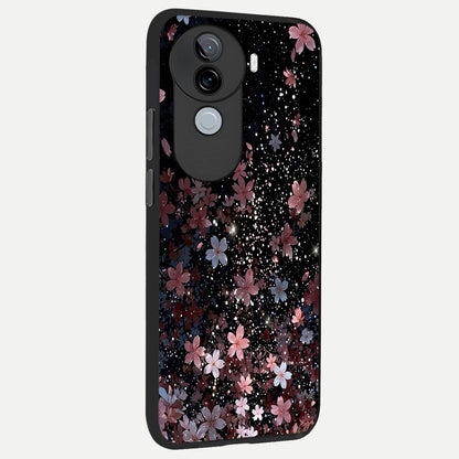  Starlit Flower Dreams back cover for iQOO Z9s slim fit glass case with vibrant aesthetic design