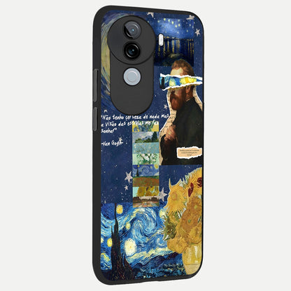  Starry Dream Vision back cover for iQOO Z9s slim fit glass case with vibrant aesthetic design