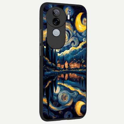  Starry Sky Serenity back cover for iQOO Z9s slim fit glass case with vibrant aesthetic design