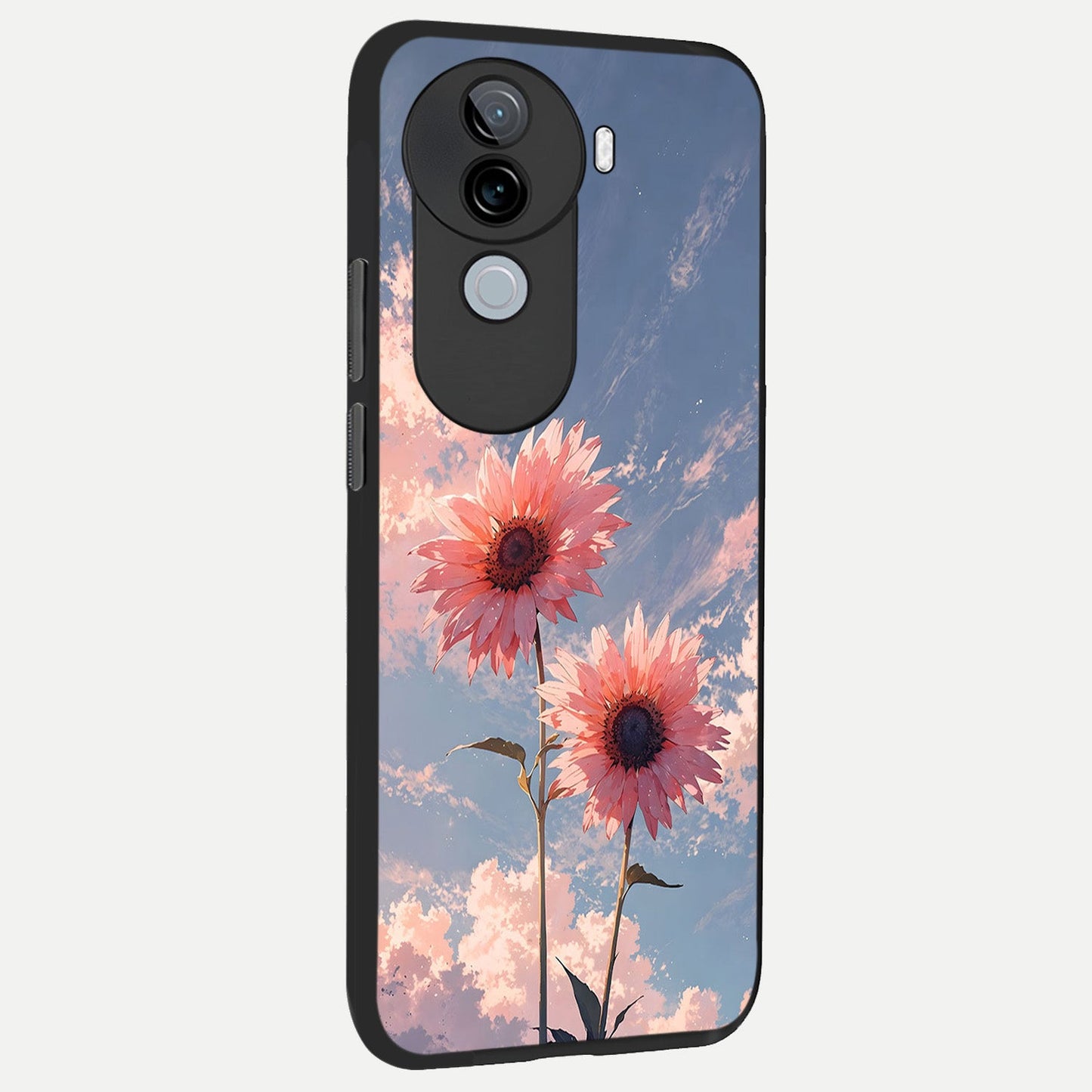  Sun Moon Balance back cover for iQOO Z9s slim fit glass case with vibrant aesthetic design