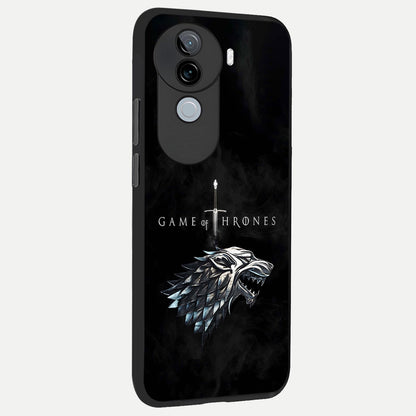  Throne Wolf Legacy back cover for iQOO Z9s slim fit glass case with vibrant aesthetic design