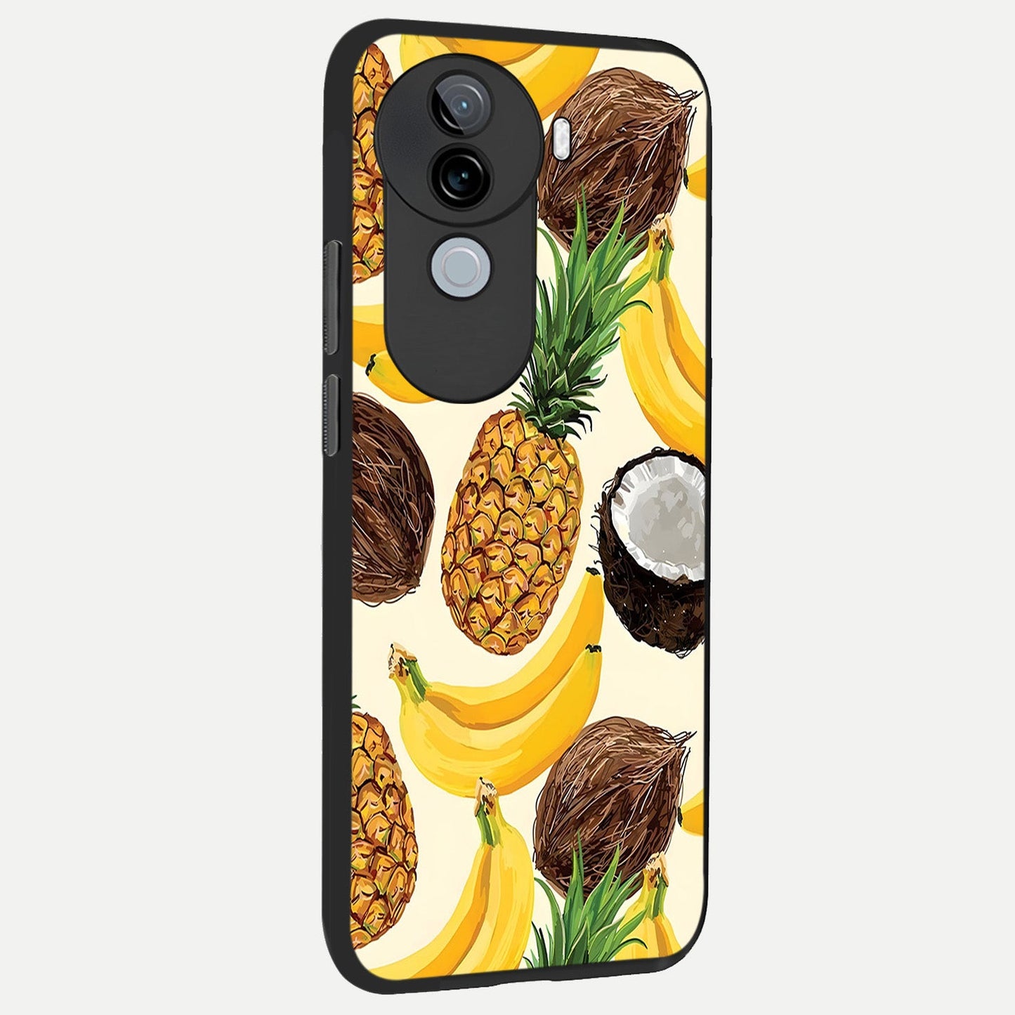  Tropical Fruit Mood back cover for iQOO Z9s slim fit glass case with vibrant aesthetic design