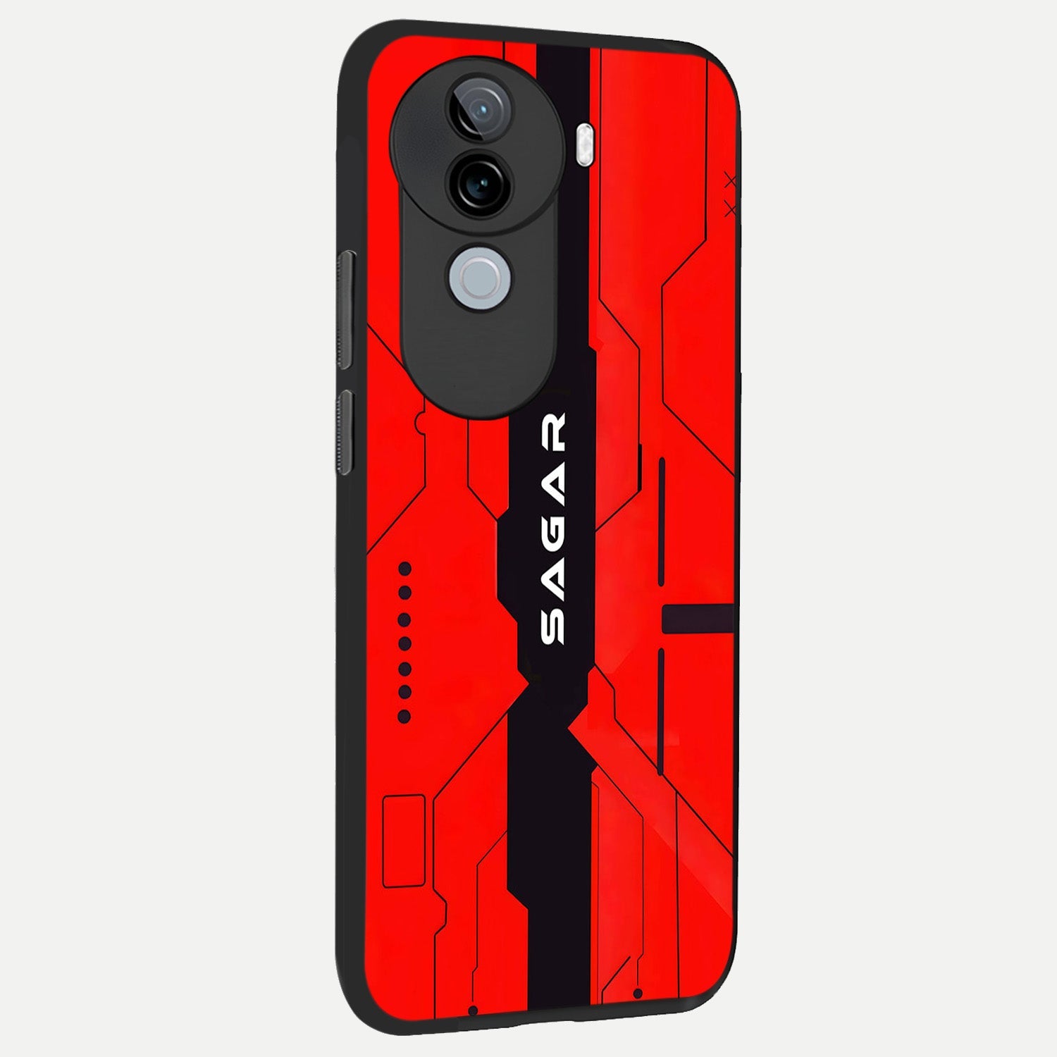  Voltage Rise CYBERPUNK Custom Name back cover for iQOO Z9s slim fit personalized glass case with bold cyberpunk design